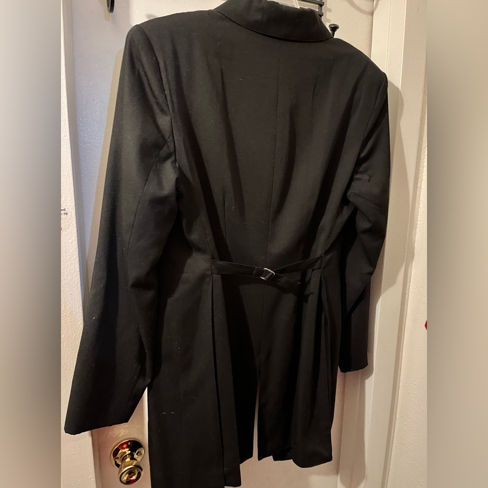 Contempo Casuals- size L- black button jacket, pockets, slits. VGC.